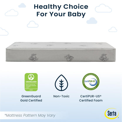 Serta Perfect Start Limited Dual Sided Baby Crib Mattress and Toddler Mattress, Breathable Fiber Core, GREENGUARD Gold Certified, Waterproof, 7 Year Warranty, Made in USA