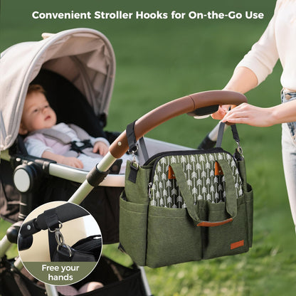 Lekebaby Diaper Bag Tote, 17 Pockets Large Travel Diaper Tote Waterproof with Portable Changing Pad, Mom Crossbody Hospital Bag for Labor Delivery, Baby Essentials for Newborn Gifts, Grey