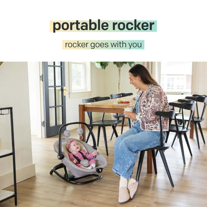 Joie Cinnamon 2-in-1 Glider and Rocker – Multi-Motion Baby Swing and Rocker Combo with Plush Fabrics, Compact Design, and Multiple Recline Positions – Soothing Sounds & Gentle Vibrations (Fern)