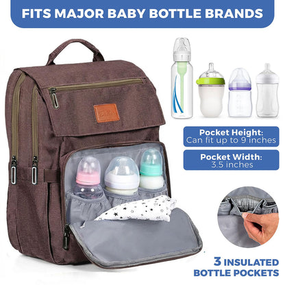 PILLANI Baby Diaper Bag Backpack - Baby Bag for Girls & Boys, Large Waterproof Toddler Diaper Backpack - Baby Shower Gifts & Registry Must Haves - Travel Diaper Bags with Changing Pad - Newborn Stuff