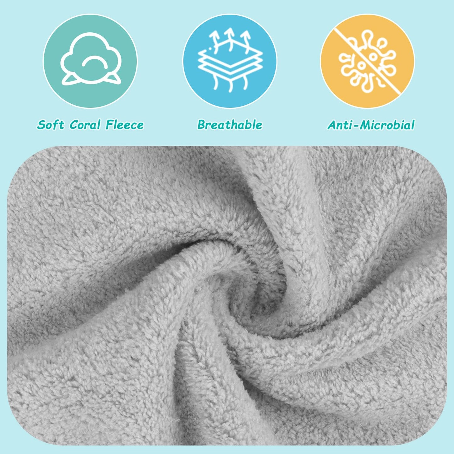 HOMEXCEL Baby Washcloths 24 Pack-Microfiber Coral Fleece Baby Bath Face Towel 7 x 9 Inch Extra Absorbent and Soft Burp Cloth and Wash Cloths for Newborn-Infants and Toddlers-Gentle On Sensitive Skin