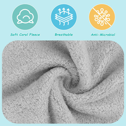 HOMEXCEL Baby Washcloths 24 Pack-Microfiber Coral Fleece Baby Bath Face Towel 7 x 9 Inch Extra Absorbent and Soft Burp Cloth and Wash Cloths for Newborn-Infants and Toddlers-Gentle On Sensitive Skin