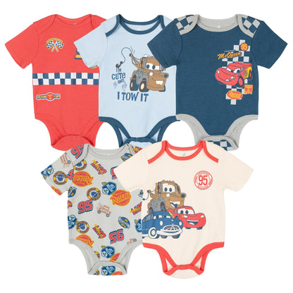 Disney Baby 5 Pack Bodysuits Newborn to Infant Sizes (Newborn - 24 Months)
