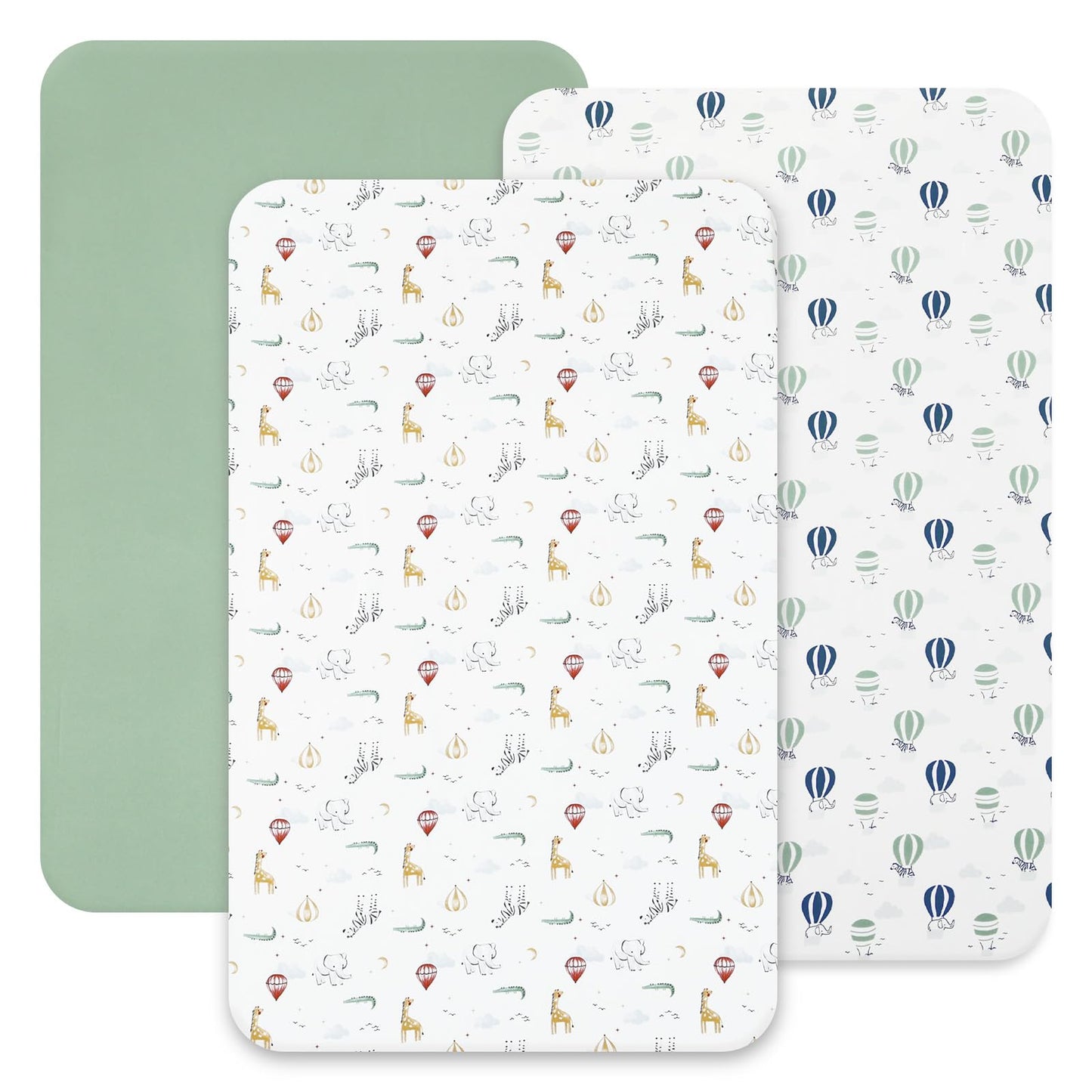 david's kids 3 Pack Fitted Crib Sheets, Ultra Soft Breathable Comfortable Baby Sheet Set for Boys Girls Neutral, 28x52 Inch Fits Standard Crib and Toddler Mattresses, Dinosaur