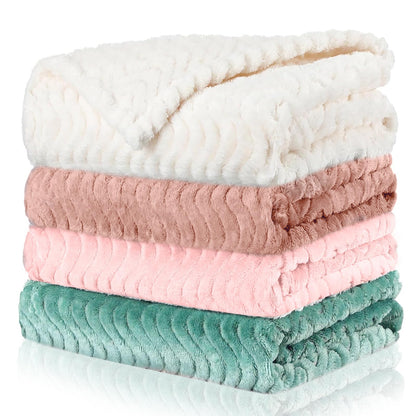 Frienda 4 Pcs Baby Fuzzy Blanket Fluffy Baby Blanket for Boys Girls Soft Warm Infant Newborn Toddler Receiving Nursery Bed Supplies, 32 x 24 Inch(Pink Color)