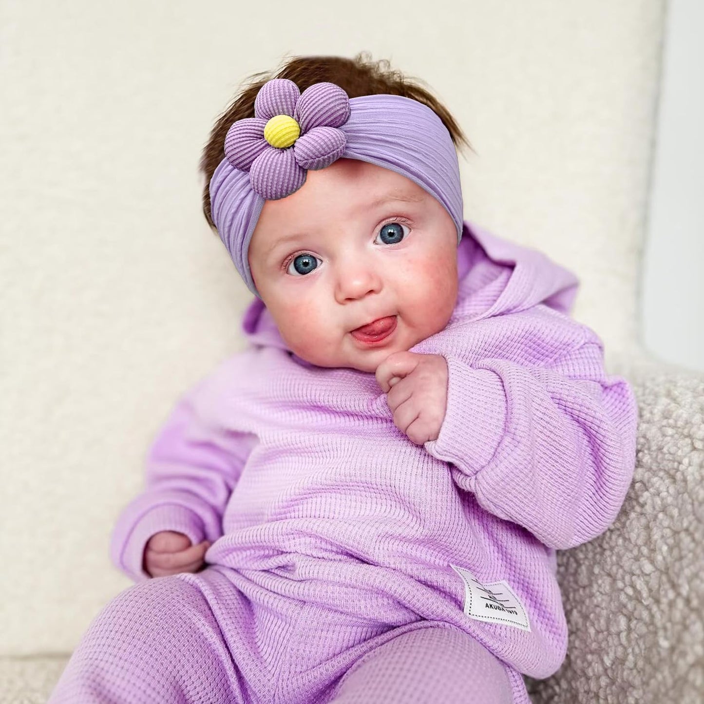 CÉLLOT 5 Pcs Baby Flower Headbands Baby Girls Nylon Headbands Soft Hairbands Hair Accessories for Newborn Infant Toddler Kids