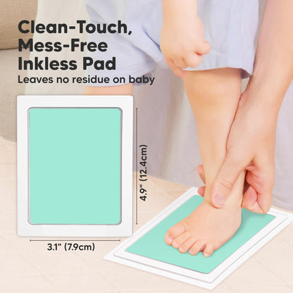 4-Pack Inkless Baby Hand and Footprint Kit - Mess Free Ink Pad for Newborn Keepsake, Dog Nose & Paw Print Kit, Clean Touch Ink Pad for Baby Hand & Footprints, First Mother's Day (Jet Black)