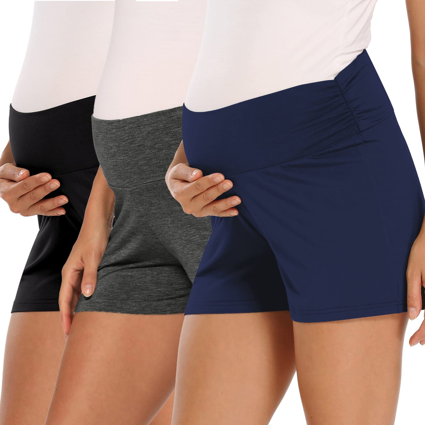 fitglam Women's Maternity Shorts Lounge Sleep Pajama Workout Comfy Stretchy Pregnancy Shorts