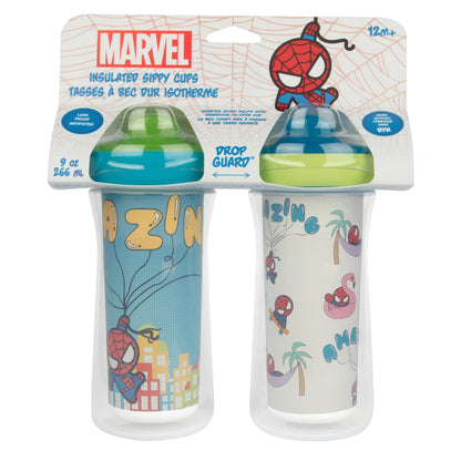 The First Years Disney Minnie Mouse Insulated Sippy Cups - Insulated Toddler Cups with Bite-Resistant Hard Spout - 9 Ounces - 2 Count