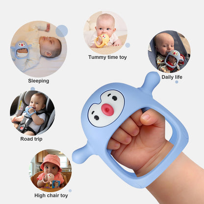 Smily Mia Penguin Teethers, Silicone TeethingToys for Babies 0-6Months, Baby Teethers for 3-6Months, Hand Teether for Infants, Teething/Teether Pacifiers for Infants, Light Purple