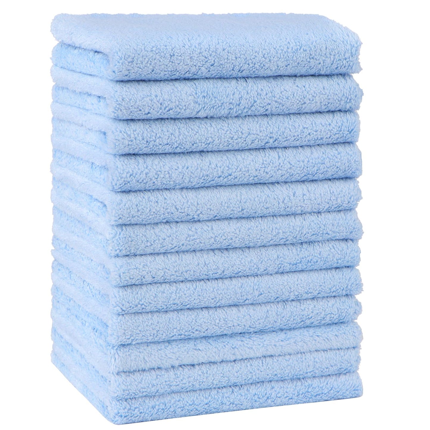 HOMEXCEL Baby Washcloths 24 Pack-Microfiber Coral Fleece Baby Bath Face Towel 7 x 9 Inch Extra Absorbent and Soft Burp Cloth and Wash Cloths for Newborn-Infants and Toddlers-Gentle On Sensitive Skin