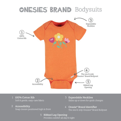 Onesies Brand Baby Girls' 8-pack Short Sleeve Mix & Match Bodysuits