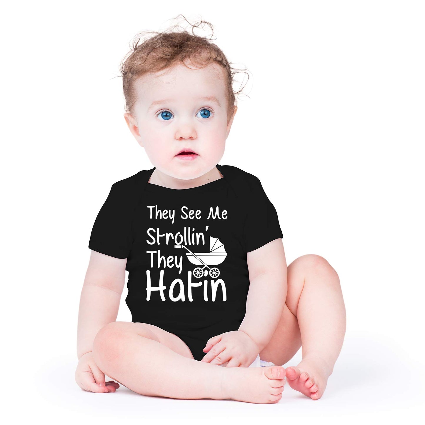 AW Fashions They See Me Strolli' They Hatin Bodysuit Newborn Boy Outfits Cute Romper Baby Girl Clothes