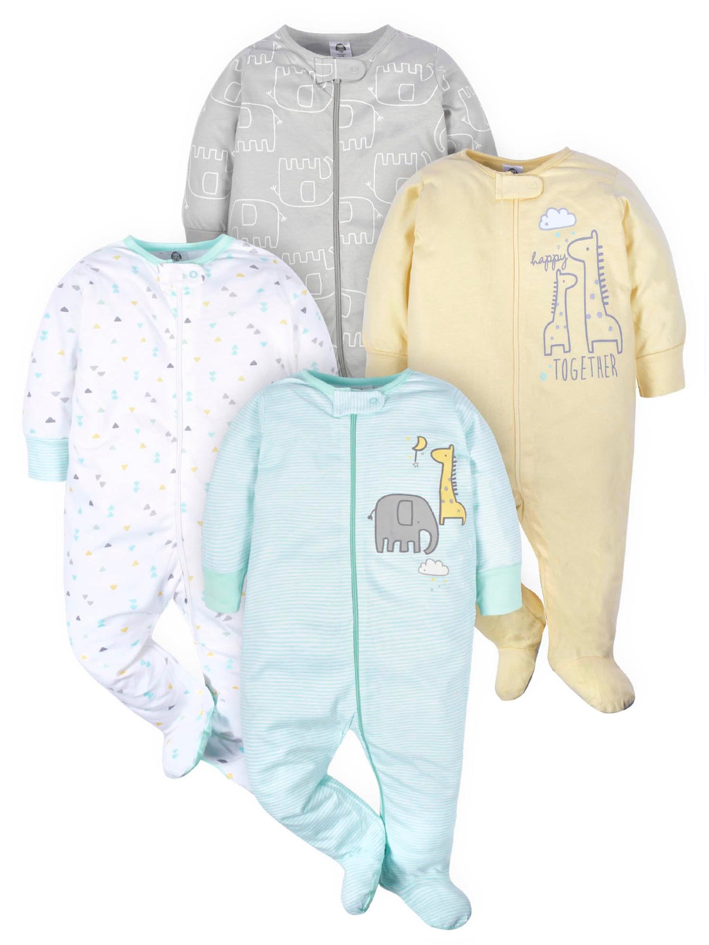 Gerber Baby-Girls 4 Pack Sleep 'N Play Footie