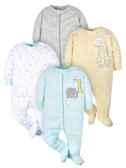 Gerber Baby-Girls 4 Pack Sleep 'N Play Footie