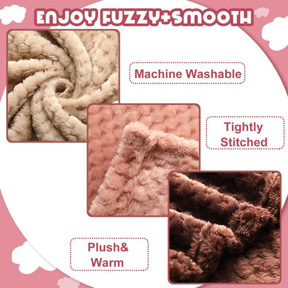 Frienda 4 Pcs Baby Fuzzy Blanket Fluffy Baby Blanket for Boys Girls Soft Warm Infant Newborn Toddler Receiving Nursery Bed Supplies, 32 x 24 Inch(Pink Color)
