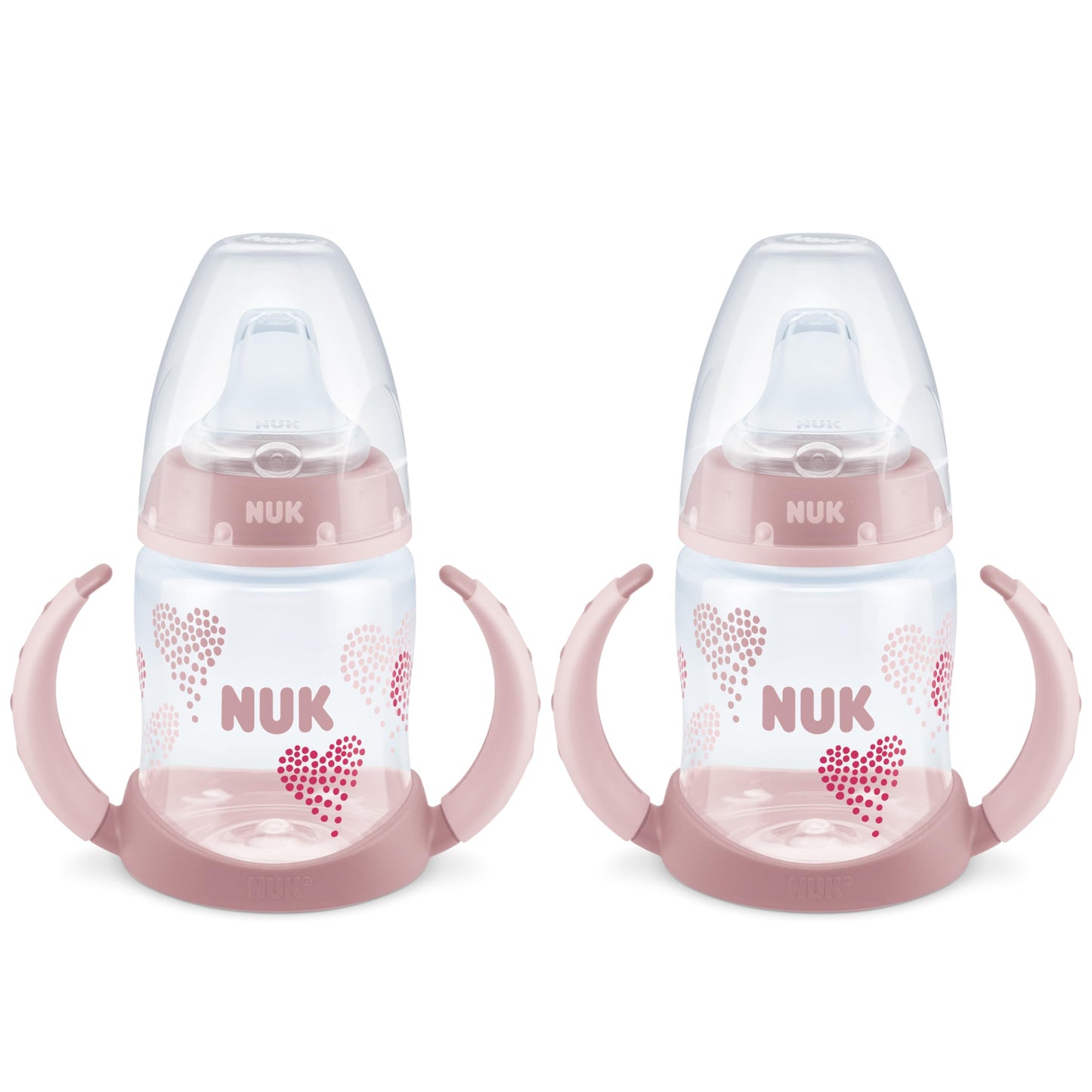 NUK Learner Cup, 6+ Months, Fun Fruits and Animals, Amazon Exclusive Collection, 5 Oz, Pack of 2 – BPA Free, Soft Spout, Spill Proof Sippy Cup