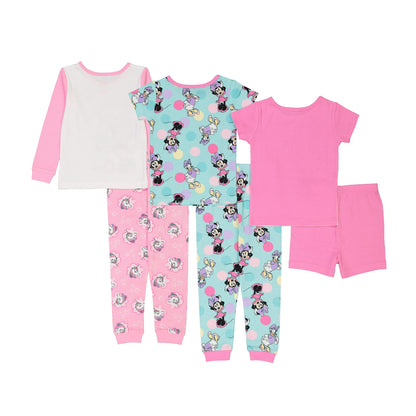Disney Unisex Kids' 6-piece Snug-fit Cotton Matching Comfortable Pajama Set, Soft & Cute for Kids