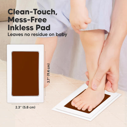 4-Pack Inkless Baby Hand and Footprint Kit - Mess Free Ink Pad for Newborn Keepsake, Dog Nose & Paw Print Kit, Clean Touch Ink Pad for Baby Hand & Footprints, First Mother's Day (Jet Black)