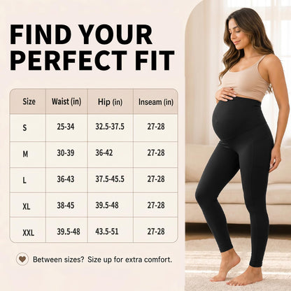Hmuuo Women's Maternity Leggings Over The Belly Buttery Soft Pregnancy Yoga Pants Activewear Workout Leggings