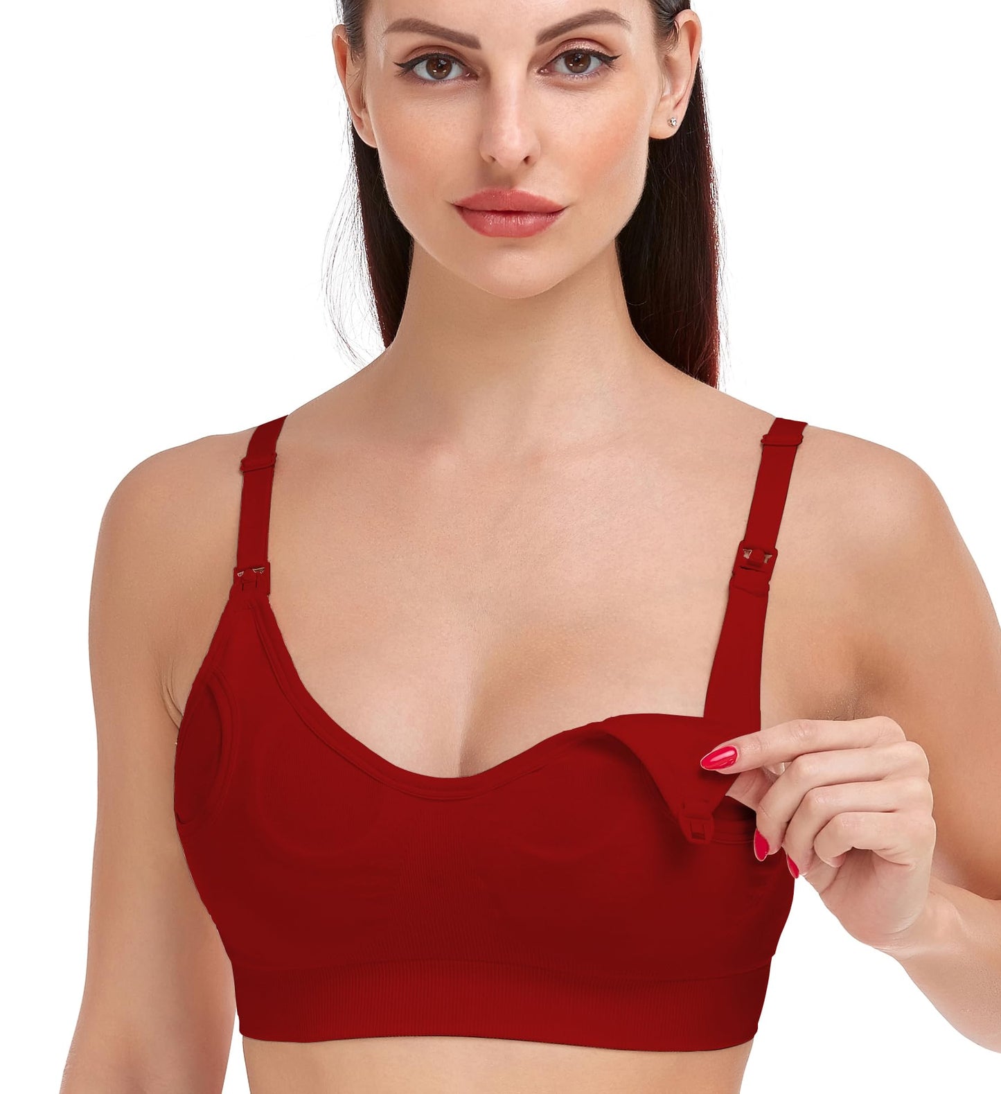 GXXGE Nursing Bra Support Pumping Bra Hands Free All in One Maternity Bra Comfortable Breast No Pad Pumps Bra