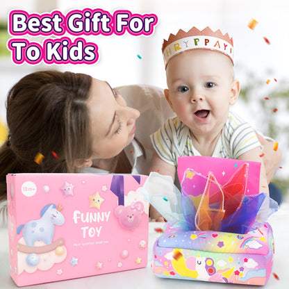 usrela 4 in 1 Baby Toys for 6 12 18 Month, Learning Toys for Babies 6-12 Months, Busy Cube, Stacking Sorter, Piano Xylophone Pull String Travel Toy, Birthday Gifts for Toddlers 1 2 Years Old