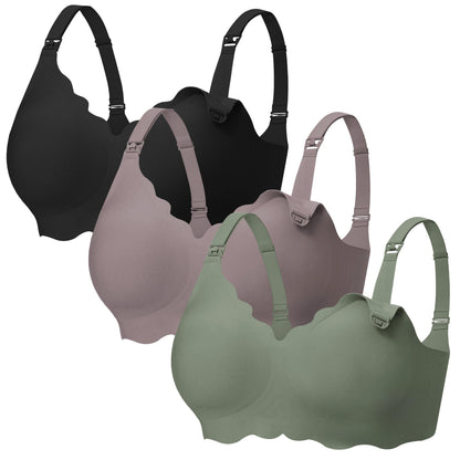 Angelhood Nursing Bras for Breastfeeding Ultra Comfort Seamless Maternity Bra Pack Wireless Pregnancy Bralette Bra Extender