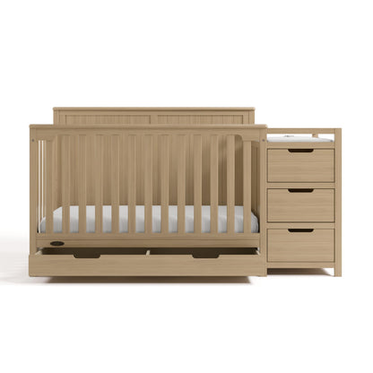 Graco Hadley 5-in-1 Convertible Crib & Changer – GREENGUARD Gold Certified, Fits Standard Crib Mattress, Converts to Toddler Bed and Full Bed, 4 Adjustable Mattress Heights (Pebble Gray)