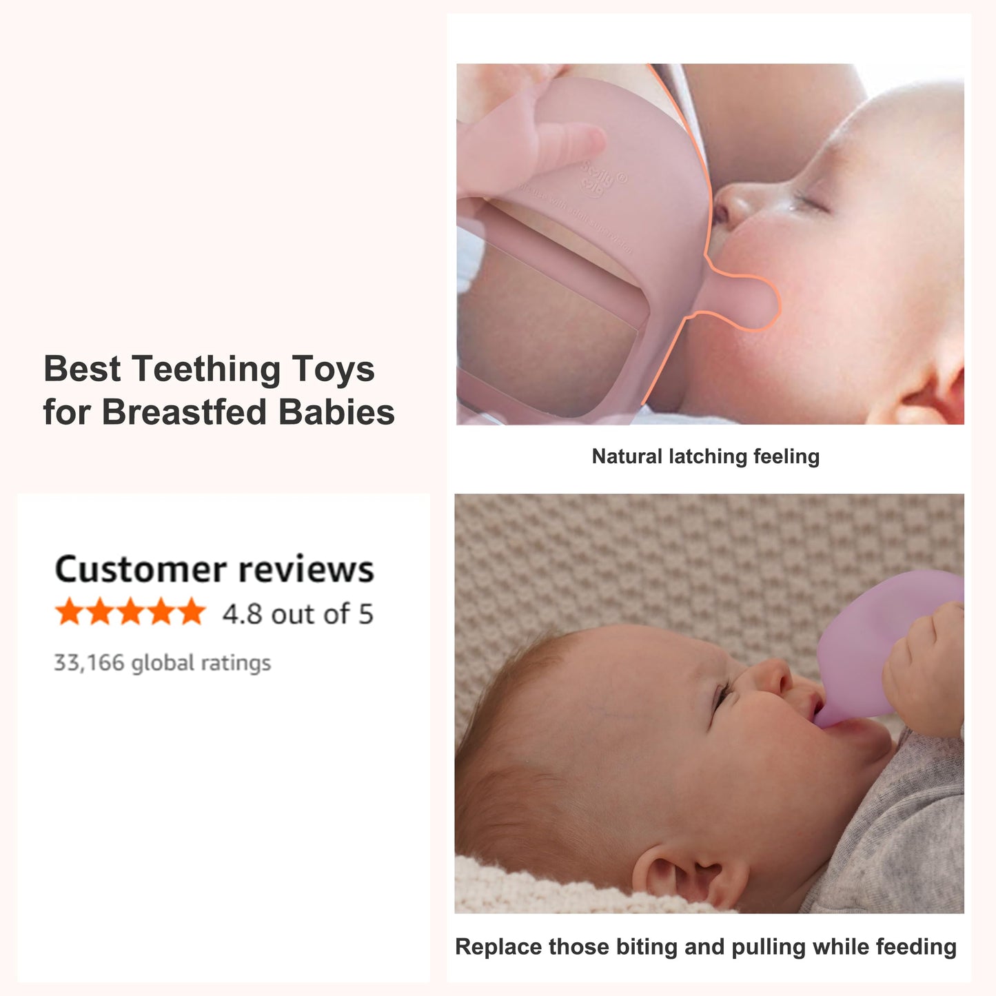 Smily Mia Penguin Teethers, Silicone TeethingToys for Babies 0-6Months, Baby Teethers for 3-6Months, Hand Teether for Infants, Teething/Teether Pacifiers for Infants, Light Purple
