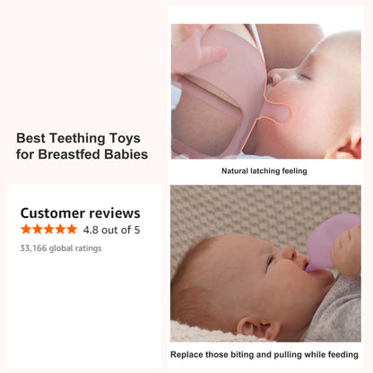 Smily Mia Penguin Teethers, Silicone TeethingToys for Babies 0-6Months, Baby Teethers for 3-6Months, Hand Teether for Infants, Teething/Teether Pacifiers for Infants, Light Purple