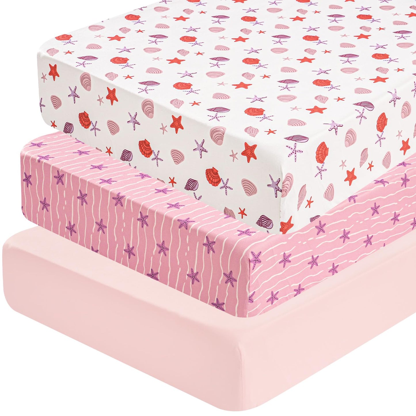 david's kids 3 Pack Fitted Crib Sheets, Ultra Soft Breathable Comfortable Baby Sheet Set for Boys Girls Neutral, 28x52 Inch Fits Standard Crib and Toddler Mattresses, Dinosaur
