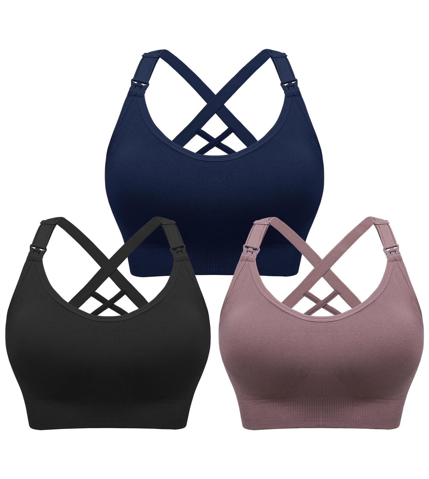 Angelhood Nursing Bras for Breastfeeding, Seamless Nursing Sports Bra Support Yoga Maternity Bras Pregnancy Sleep Bralette