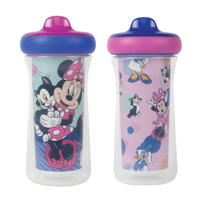 The First Years Disney Minnie Mouse Insulated Sippy Cups - Insulated Toddler Cups with Bite-Resistant Hard Spout - 9 Ounces - 2 Count