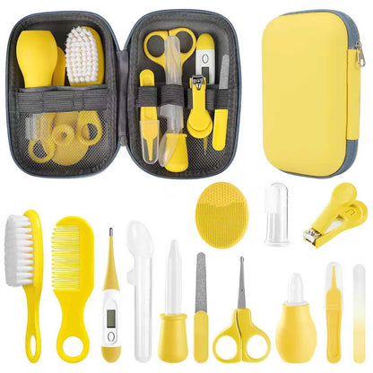 Baby Grooming Kit, Infant Safety Care Set with Hair Brush Comb Nail Clipper Nasal Aspirator,Baby Essentials Kit for Newborn Girls Boys (Pink Baby Grooming kit)