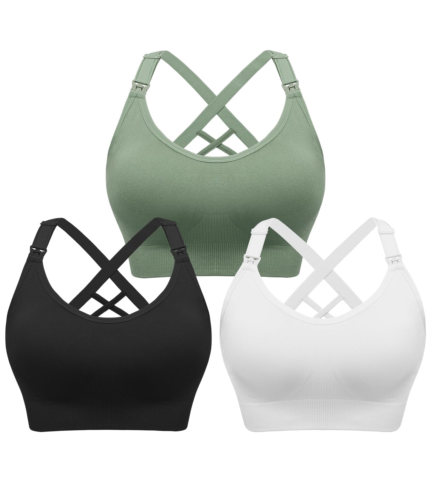 Angelhood Nursing Bras for Breastfeeding, Seamless Nursing Sports Bra Support Yoga Maternity Bras Pregnancy Sleep Bralette
