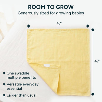 Muslin Swaddle Blankets for Newborns, 3 Pack Multipurpose 100% Organic Cotton, Ultra Soft Breathable Receiving Blanket 47 x 47 inches, Swaddle Wrap for Baby Boys & Girls