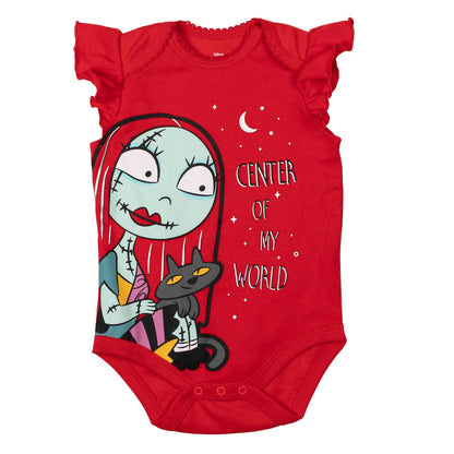 Disney Nightmare Before Christmas Sally Jack Skellington Baby Girls 5 Pack Bodysuits Newborn to Infant
