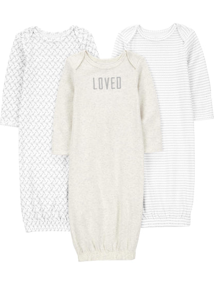 Simple Joys by Carter's Baby 3-pack Neutral Cotton Sleeper Gown