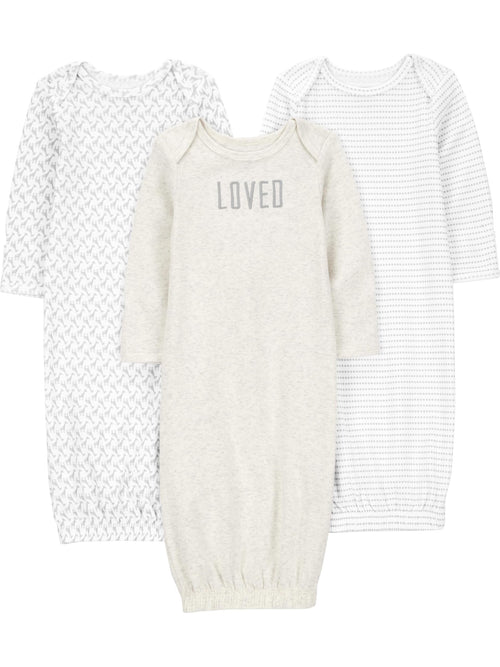 Simple Joys by Carter's Baby 3-pack Neutral Cotton Sleeper Gown