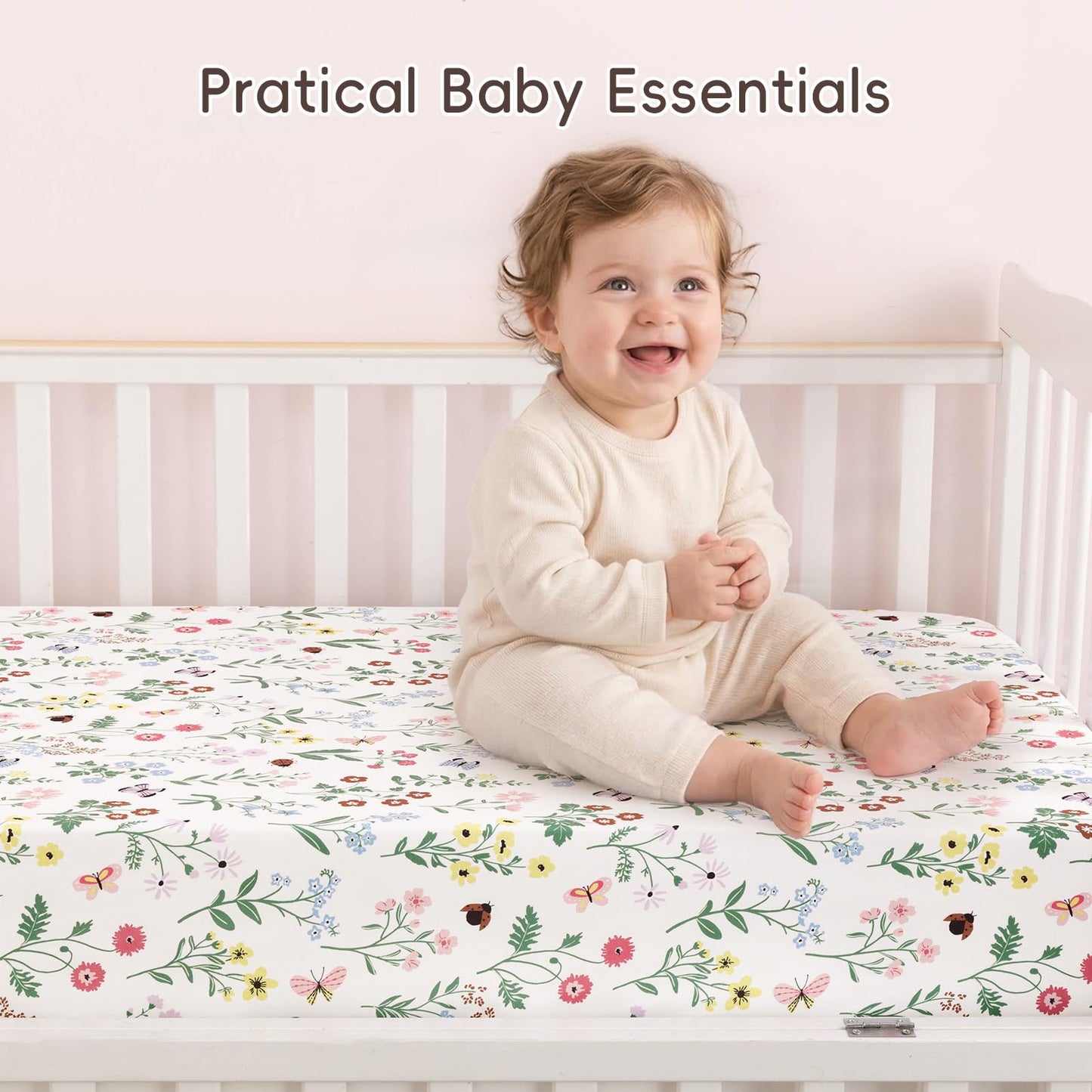 david's kids 3 Pack Fitted Crib Sheets, Ultra Soft Breathable Comfortable Baby Sheet Set for Boys Girls Neutral, 28x52 Inch Fits Standard Crib and Toddler Mattresses, Dinosaur