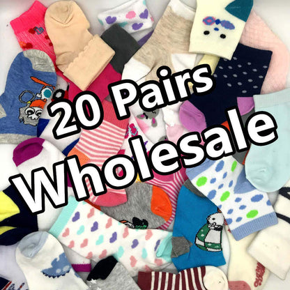 WAFUNNE 20 Pairs Baby Socks Wholesale for Infant Toddler Kids Children (Pattern at Random)