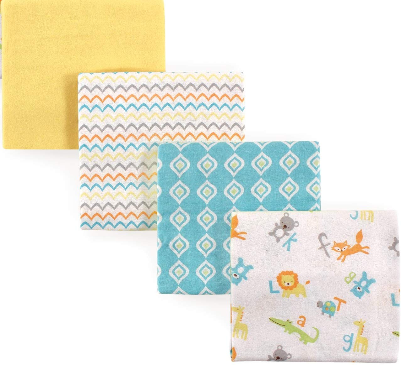 Luvable Friends Unisex Baby Cotton Flannel Receiving Blankets, Rainbow 7-Pack, One Size