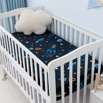 david's kids 3 Pack Fitted Crib Sheets, Ultra Soft Breathable Comfortable Baby Sheet Set for Boys Girls Neutral, 28x52 Inch Fits Standard Crib and Toddler Mattresses, Dinosaur