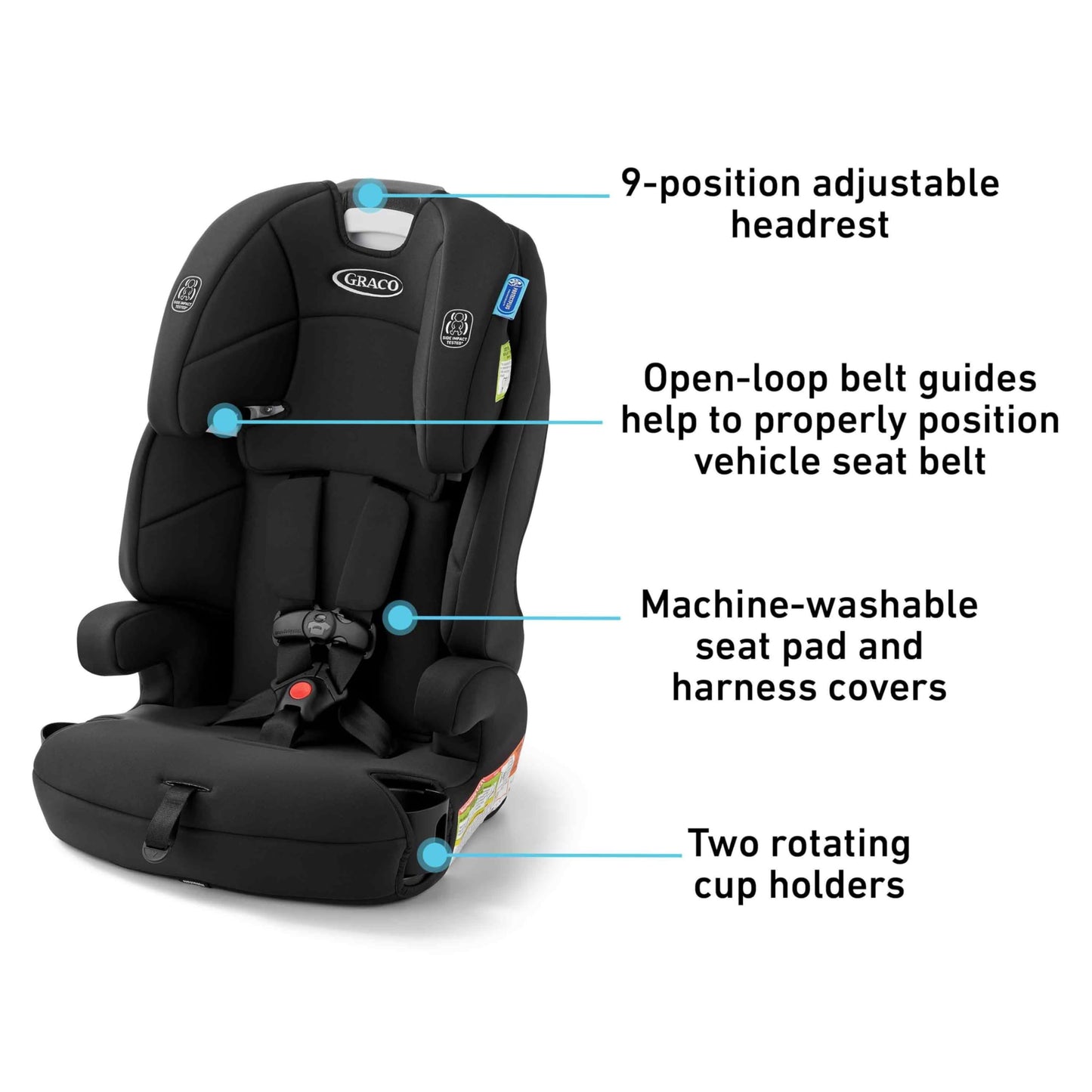 Graco® Tranzitions 3-in-1 Harness Booster Car Seat, Forward Facing Car Seat, Highback, to Backless Booster, Proof