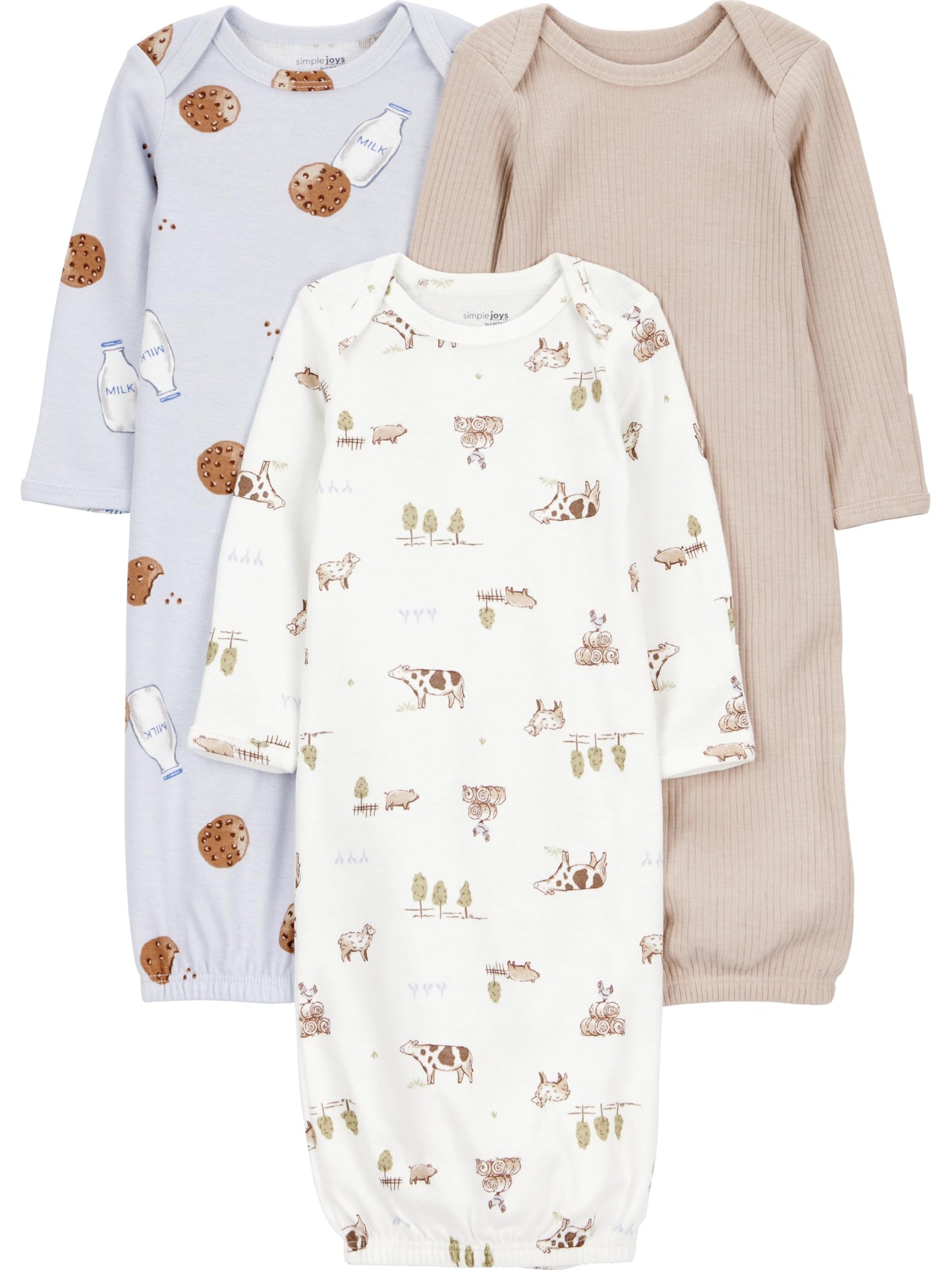 Simple Joys by Carter's Baby 3-pack Neutral Cotton Sleeper Gown