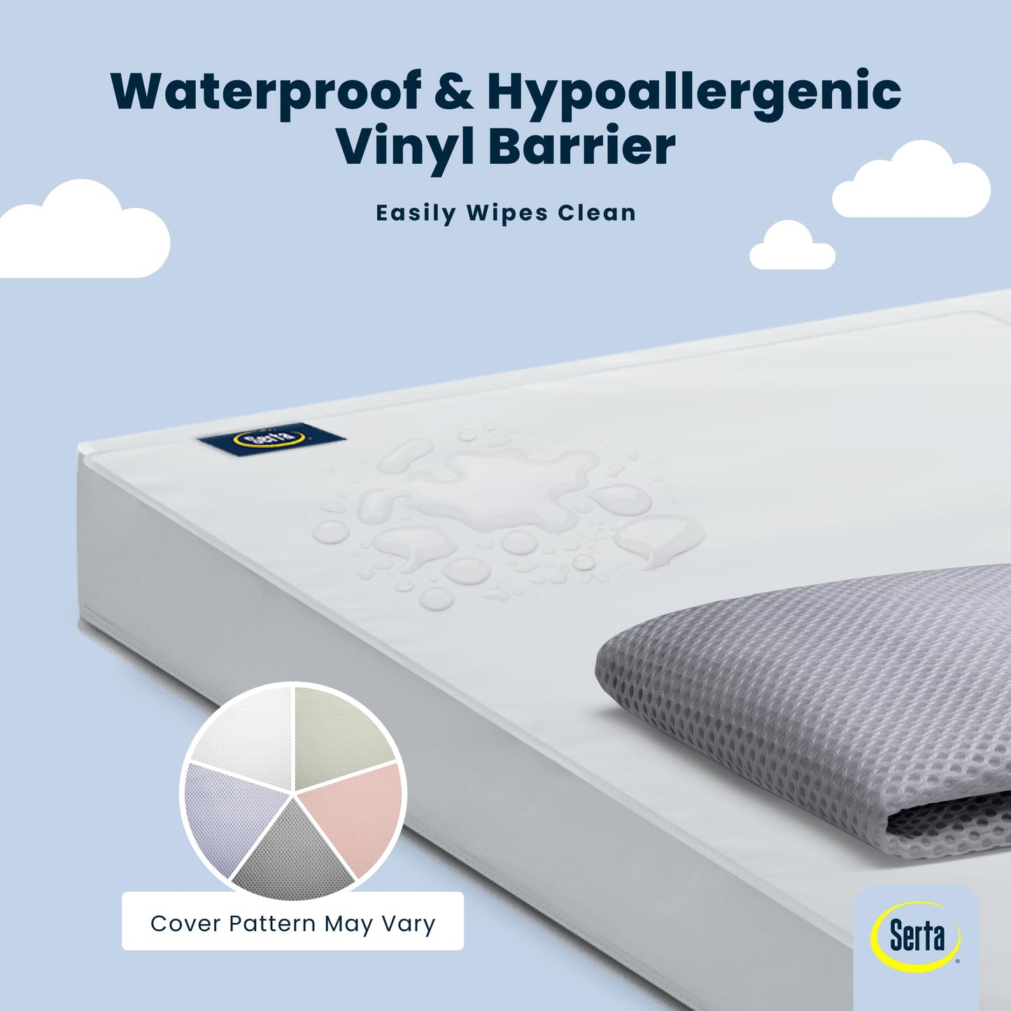 Serta Perfect Start Limited Dual Sided Baby Crib Mattress and Toddler Mattress, Breathable Fiber Core, GREENGUARD Gold Certified, Waterproof, 7 Year Warranty, Made in USA