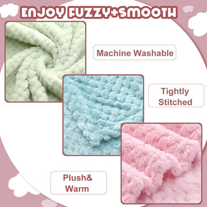 Frienda 4 Pcs Baby Fuzzy Blanket Fluffy Baby Blanket for Boys Girls Soft Warm Infant Newborn Toddler Receiving Nursery Bed Supplies, 32 x 24 Inch(Pink Color)