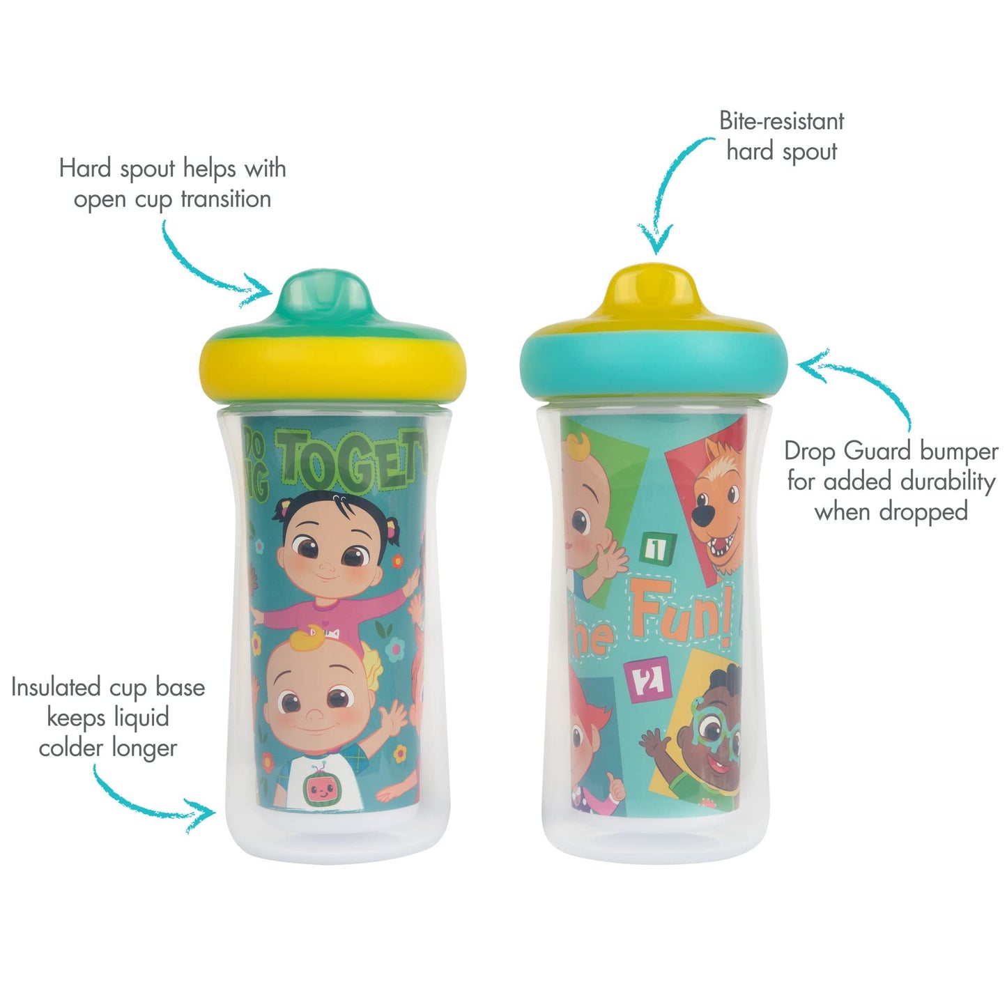 The First Years Disney Minnie Mouse Insulated Sippy Cups - Insulated Toddler Cups with Bite-Resistant Hard Spout - 9 Ounces - 2 Count