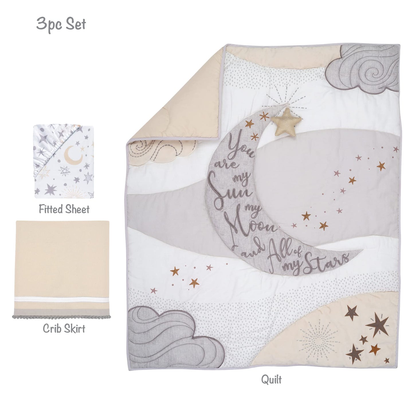 Lambs & Ivy Disney Baby Pooh Bear & Pals Cotton 3Piece Nursery Crib Bedding Set