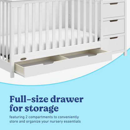 Graco Hadley 5-in-1 Convertible Crib & Changer – GREENGUARD Gold Certified, Fits Standard Crib Mattress, Converts to Toddler Bed and Full Bed, 4 Adjustable Mattress Heights (Pebble Gray)